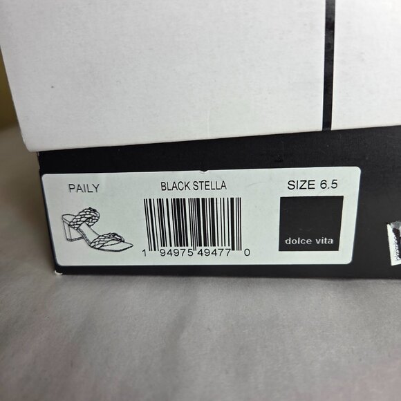 Dolce Vita Women's Paily Black Stella Slip-on Braided Sandal Heels Sizes 6.5, 5 - Picture 6 of 6